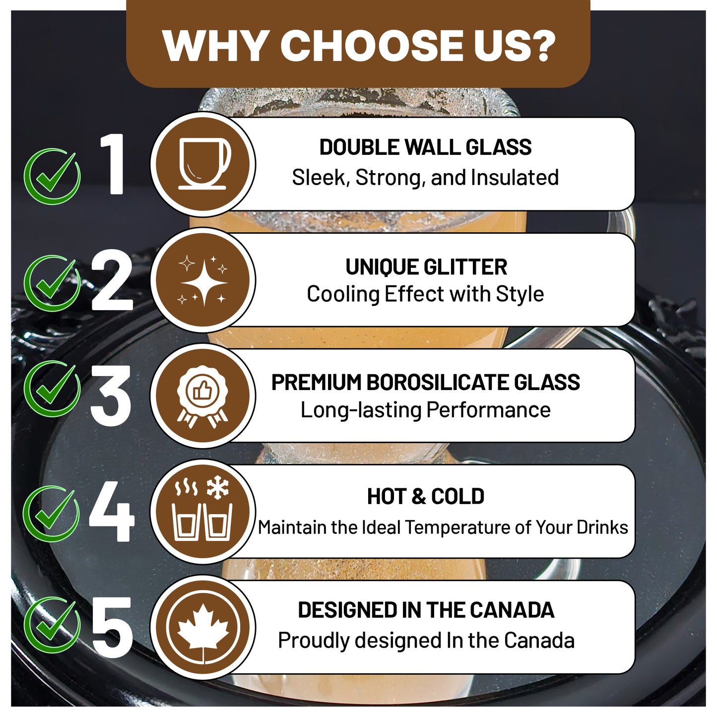 Double wall glass glliter