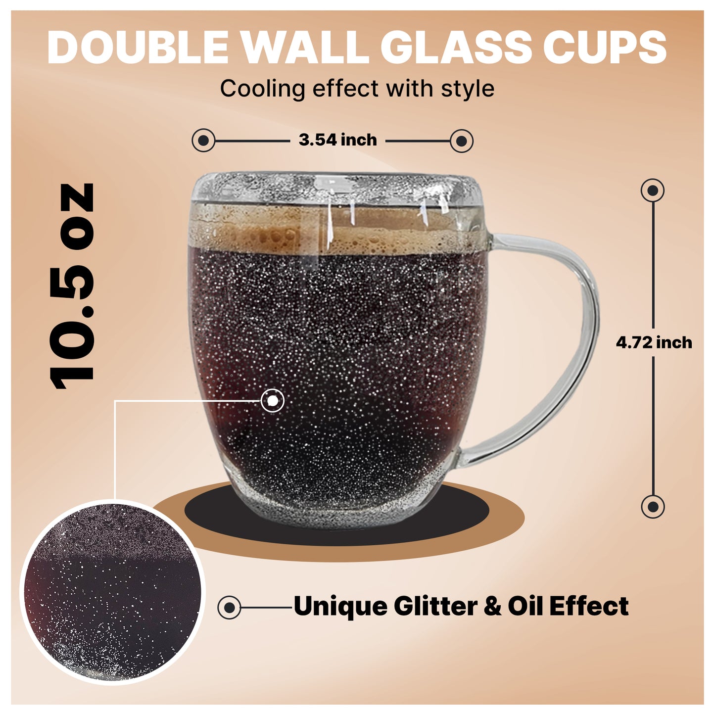 Double wall glass glliter
